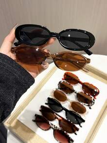 8pcs Leopard Print Plastic Multicolor Geometric Full Frame Classic Women's Glasses Set, Suitable For Various Face Shapes, Applicable For Carnival Parties, Outdoor Activities, Fashion Matching, Back To School, Etc. - 8pcs Black Leopard Print - View 4