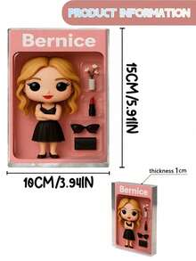 Customized Doll Portrait, Personalized Digital Portrait Art, Custom Photo To Cartoon Acrylic Plaque, Wedding Souvenirs, Personalized Acrylic Memorabilia, Anniversary Gifts, Perfect Memento For Special Ones, Personalized Photo Stand, Office Decor, Elegant Living - 彩色 - 查看 4