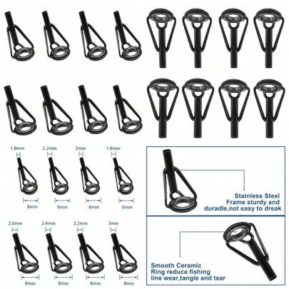 Fishing Rod Tip Repair Kit With Guides Epoxy Glue Ferrules And Replacement Tips