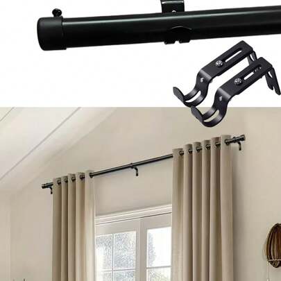 Thanh treo rèm/thanh rèm La Mã màu đen, đường kính 0,98 inch, kiểu dáng cổ điển đa năng, bộ thanh treo rèm kèm giá đỡ, chiều dài từ 31,5-158 inch, nhiều kích cỡ có sẵn, dễ lắp đặt, bền chắc, phù hợp cho: thanh treo rèm/thanh treo rèm tắm/thanh treo rèm che nắng/thanh treo rèm voan, có thể gắn tường hoặc treo, phù hợp với rèm cửa, rèm voan, rèm tắm, v.v., phù hợp cho phòng ngủ, nhà bếp, phòng khách, phòng ăn, văn phòng, ký túc xá hoặc nhà thuê, thiết kế tối giản hiện đại, bộ giá đỡ thanh treo rèm nhẹ.