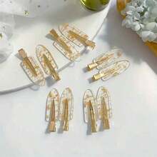 10pcs Gold Hair Clips, Seamless Hair Clips, Bridesmaid Hair Clips, Bridesmaid Gifts, Proposal Gifts, Perfect Seamless Gift - 金子 - 查看 4