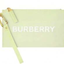 Burberry Light Green Nylon Wristlet Pouch - 1-Piece Zippered Cosmetic Bag With Logo Print & Detachable Wrist Strap, Luxury Designer Daily & Travel Organizer - Green - View 7