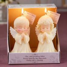 Conjunto de 2 moldes de silicone reutilizáveis em formato de anjo rezando, ideais para resina epóxi, fabricação de velas, artesanato em argila e gesso, lembrancinhas de casamento, decorações de Páscoa e Ramadã, compatíveis com resina, cera, argila e gesso (formato assimétrico). - Garota Anjo - Ver 8