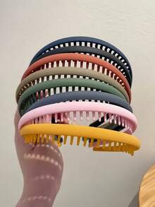 5pcs Teens' Minimalist Toothed Non-Slip Headbands, New Bangs Hair Clips, Suitable For Daily Use - Multicolor - View 2