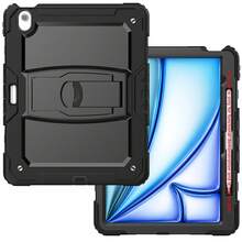 Heavy Duty Shockproof Case Compatible With IPad (A16) 11th/Air11/Air13 M3 (2025) 9th/ 8th/ 7th Generation (2021/2020/2019), Rugged Protective Hard Case With Built-In Stand For IPad 10.2 Inch 2021/2020/2019 - Black - View 30