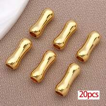 20颗18K镀金黄铜隔珠，竹节珠，金属管珠，小骨质散珠，适用于珠宝制作、手链、项链等DIY工艺品 - 彩色 - 查看 14