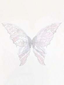 1件/套仙女蝴蝶翅膀，嘉年华派对表演道具，闪亮蝴蝶翅膀婚纱天使翅膀女士嘉年华服装配饰，彩色翅膀 - 彩色 - 查看 13