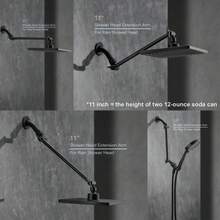 1pc Adjustable 304 Stainless Steel Shower Head Holder - 11 Inch Extendable Arm With Serrated Extension Rod, Suitable For Kitchen And Bathroom - A - View 3