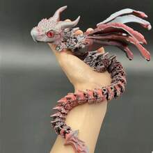 最新款3D打印双角飞龙，带翅膀，多关节灵活，激光渐变潮流模型玩具 - 完美礼物、生日礼物、理想礼物、惊喜礼物、节日礼物、季节性礼物、万圣节礼物、圣诞节礼物、游戏爱好者精致礼物、复活节礼物 - 彩色 - 查看 6