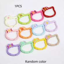 1pc Cute Multi-Color Bowknot Cat Spring Clasp Charm, Random Color Jewelry DIY Accessory, Keychain, Phone Strap - Mixed Color Cat Clip - View 3