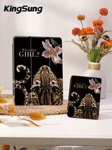 Kingsung Ốp máy tính bảng họa tiết da báo và hoa dâm bụt, tương thích với iPad 9.7/10.2/10.5/10.9/12.9/Pro 11, thế hệ thứ 10, tương thích với Samsung Galaxy Tab S6 Lite 10.4 inch, tương thích với Kindle Paperwhite thế hệ thứ 12 năm 2024, Kindle (thế hệ thứ 11) phiên bản 2022, mềm mại và chống rơi vỡ, chân đế thông minh/tự động bật/tắt màn hình. - Nhiều màu - Xem 8