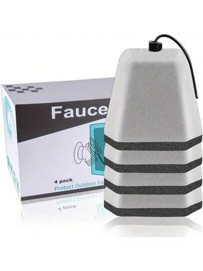 2/3/4pcs Easy Install Outdoor Faucet Covers, Universal Size Winter Frost-Proof Faucet Protector With Insulation Foam, Protect Pipes From Freezing, Polished Farmhouse Style | Winter Home Essential 2026, Holiday Prep Gear, Thanksgiving Freeze Protection, Freeze Prevention Supplies, Winter Home Upgrade