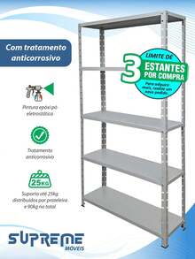 5-Shelf Adjustable Steel Shelf 25x77cm 25kg Multipurpose Various Colors - Đỏ - Xem 3