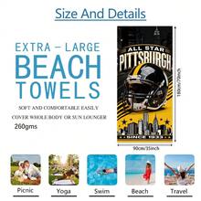 1pc Pittsburgh Football Helmet Design Beach Towel, Super Soft Microfiber Extra Large Beach Blanket, Super Absorbent Bath Towel, Suitable For Travel, Pool, Diving, Surfing, Yoga, Camping, Available In Multiple Sizes, Beach Accessories For Beach, Pool, Travel, Camping, Yoga Bathroom Decor - A - View 14