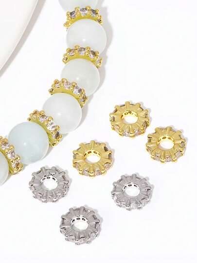 5pcs,8mm Alloy Jewellery Making Spacer,Suitabilitywomen's Accessory Accessories, Bracelet Making Accessories, Necklaces, Earrings, Pearl Necklaces, Women's Belt Accessories, Make Your Own Unique Accessory Accessories,Amulet,Smartphone Belt,Keychain,Decorative Part.DIY Handmade Bead Accessories.