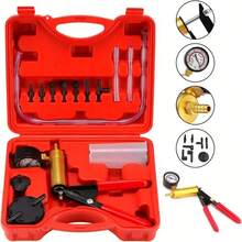 Brake Bleeder Kit With Hand Vacuum Pump And Adapters, Brake Bleeding Kit For Brake Fluid Power Steering Fluid More, Vacuum Brake Bleeder Pump With Pressure Gauge For Automotive Vehicles, Truck,Motorcycles, Father's Day Gift - A - View 2