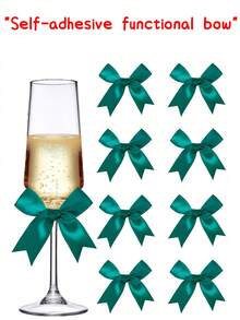 Decoración de lazo de cinta de satén rosa, empaque de regalo, adecuado para botellas de champán, pasteles, dulces, manualidades DIY, regalos, bodas, baby showers, despedidas de soltera, Navidad, cumpleaños, fiestas al aire libre, campamentos, Halloween y talla grande - Varios colores/estilos aleatorios - Ver 21