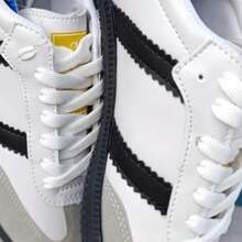 Tenis feminino academia estiloso casual confortavel luxo elegante feminino Amarrar Ar livre - BRANCO E PRETO - Visão 2