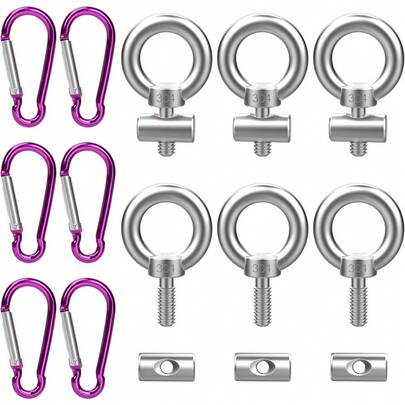 6 Set Keder Stopper Blocking Kit For Keder Rail Stopper Bolts End Stopper With 6 Carabiners Keder Rail Caravan Awning Hooks Keder Rail Accessories