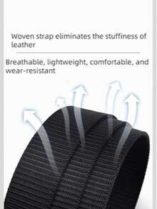 男士帆布多功能休闲棘轮户外训练战术腰带，时尚运动腰带 - 彩色 - 查看 2