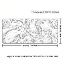 Mouse Pad Preto e Branco, Mouse Pad Grande de Jogo com Mapa Topográfico - Tapete de Mouse Estendido com Contorno, Tapete de Teclado de Tamanho Grande, Tapete de Mesa Fácil de Limpar, Base de Borracha Antiderrapante, Bordas Costuradas com Precisão, Mouse Pad de Presente, Tapete Protetor de Mesa - B - Visão 16