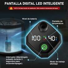 Regadera Portátil Recargable [Cubo Plegable 20L] 6000mAh Ducha Portátil para Camping con 4 Velocidades Pantalla LED IPX7 Kit de Ducha Portatil para Senderismo Mascotas Viaje - Regadera Portatil con Cubo Plegable - Ver 2