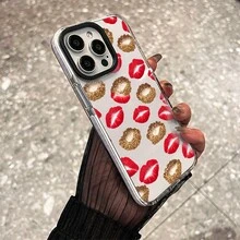 Strawberry Lips Phone Case, Sweet Temptation Style, For Compatible With IPhone 17/17pro/17promax/17Air/Iphone16/16pro/16plus/16promax/15/15promax/15pro/11/12/13/14promax/12mini/13mini/11pro/11promax/12pro/12promax/13pro/13promax/14pro/14promax, Berry Kiss Dessert Treat Gift - trắng - Xem 3