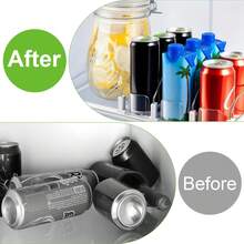 Automatic Can Dispenser For Refrigerator, Self-Pushing Fridge Drink Organizer With Spring Pusher, Adjustable Soda & Beer Can Holder For 12–25 Cans, 3–5 Rows Space-Saving Storage Rack - Transparent 3 Rows - View 4