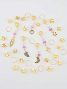 Fashionable Moon & Star Hair Clips, Suitable For Eid Al-Fitr - Gold - View 3