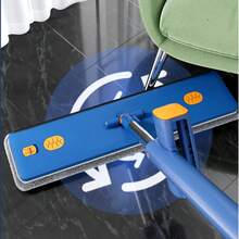 1Set Conjunto Esfregão de Microfibra com Balde Dobrável, Raspador e Desidratação - Azul, Rodízios na Base, Gancho + Sacola de Entrega, Ideal para Limpeza Residencial em Cozinha, Sala e Quarto - A - Visão 10