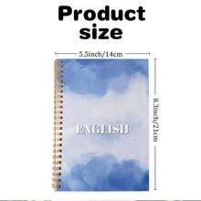 DANPERJI 1pc English Sprial Notebook With Hard Paper Covers Clouds Design Multicolour - A - View 2