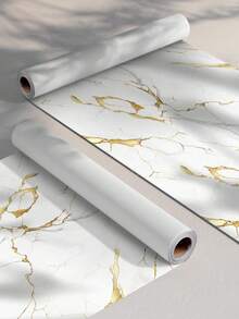 1roll Glossy Marble Wallpaper Peel And Stick Kitchen Counter Top Covers Gery Contact Paper For Countertops Waterproof Laminate Renter Friendly Countertop Vinyl Wrap Marble Table Desk - Multicolor - View 10