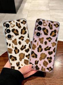 1pc Leopard Print Star Soft Phone Case Compatible With Huawei Honor, Redmi, MOTO, Galaxy A04e/12/A13/A14/A34/A50/A52/A53/A54/S21/S22/S23/S24/S25/S25Ultra/S25FE/S26/S26 PLUS/S26 ULTRA/S26 EDGE, 6A/7A/8A, 12T/13T/15T/15T Pro - Clear - View 3
