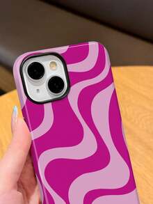 Wave Ripples 1pc Glossy Artistic Water Wave Pattern 2-In-1 Protective Hard Phone Case Compatible With Samsung/ 11/12/13/14/15/16/17 Pro Max - Multicolor - View 4