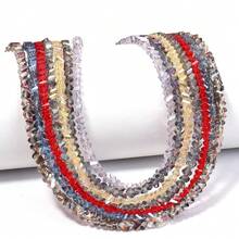 1 String 4mm Small Irregular Glass Beads, DIY Craft Supplies For Jewelry Making, Necklace, Bracelet, Earrings, Keychain, Accessories, Gifts For Holidays, Valentine's Day - Multicolor - View 6