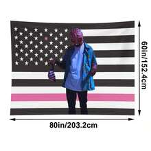 Tyler Music Album Cover The Creator Hip Hop Tapestry,Funny Polyester Tapestry Wall Hanging Art Poster Artistic Party Backdrop For College Dorm, Bedroom, Living Room, And Celebration Decorations - Black 1pc - View 13