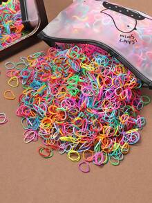 1000pcs/Pack Disposable Multi-Color Mixed Rubber Bands, Simple Daily Elastic Hair Ties, Non-Damaging Hair Accessories ,Ponytail Holders ,Scrunchies ,Hair Rope Elastic Band - Multicolor - View 5