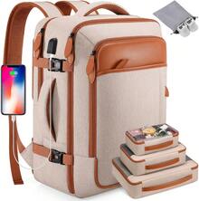 UKEIN Travel Backpack, 17Inch/ Laptop Backpack, Carry-On Approved Bag For Men & Women, Waterproof Luggage With Packing Cubes, Shoe Pocket, Personal Item Size For Flights - 米色 - 查看 9