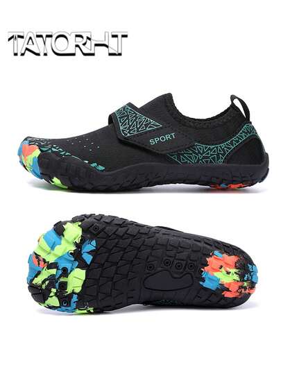 TATORHT 1 Pair Kids' Hollow Breathable Lightweight Mesh Low-Top Flat Sports Shoes, Suitable For Beach, Swimming Pool