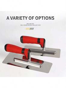 Stainless Steel Plastering Trowel Plaster Finishing Wall Tile Flooring Plaster Trowel Bricklayer Construction Tools - Stainless Steel Trowel With Red Handle - View 7