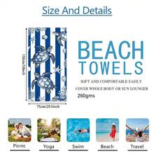 1 chiếc khăn tắm biển họa tiết mỏ neo và rùa biển sọc xanh trắng, chất liệu microfiber siêu mềm, cỡ lớn, thấm hút cực tốt, thích hợp cho du lịch, hồ bơi, lặn biển, lướt sóng, yoga, cắm trại, nhiều kích cỡ khác nhau, phụ kiện bãi biển. - A - Xem 21