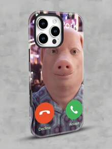 Selected John Pork Element Printed All Inclusive Mixed Color Phone Case Suitable For IPhone17PRO MAX/17 AIR/15ProMax/16PROMAX/GalaxyS22/S23/S24/S23 Plus/S24 Ultra/S25/A15/A33/A23  A Must-Have For Daily Commuting - Anti Fading, Immaculate, Holy Mother's Day, Independence Day Gift, Valentine's Day, Birthday Gift For Family And Friends. - White - View 2