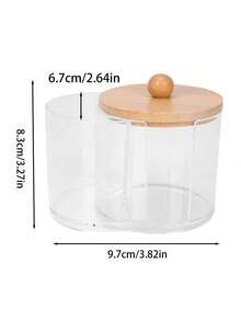 3M Cotton Swab Dispenser Jar, Pharmacy Style Bathroom Organizer - Transparent Plastic Jar For Cotton Swabs, Cotton Balls, Makeup Pads - Multicolor - View 13