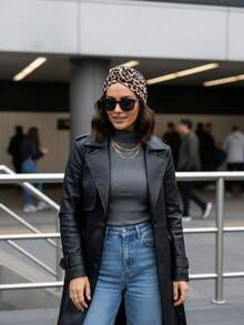 1件豹纹双面帽/围脖，保暖舒适，适合寒冷冬季穿着，也适合日常外出。 - 彩色 - 查看 5