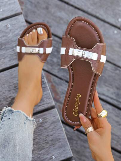 Dép xăng đan đế bằng thời trang nữ SHUZIA, kiểu dáng nghỉ hè, giày mùa xuân, giày đi nghỉ xuân, giày ngày lễ Phục sinh, giày thường ngày, giày đi biển, quà tặng Ngày của Mẹ, quà Giáng sinh