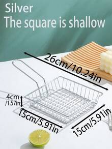 1pc Silver Snack Basket, Fries Basket, Chicken Wings And Fried Chicken Bread Basket, Bar Fried Food Serving Tray, , Easy To Clean, Reusable, Ideal For Home Use - Silver - View 10
