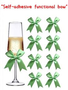 Decoración de lazo de cinta de satén rosa, empaque de regalo, adecuado para botellas de champán, pasteles, dulces, manualidades DIY, regalos, bodas, baby showers, despedidas de soltera, Navidad, cumpleaños, fiestas al aire libre, campamentos, Halloween y talla grande - Varios colores/estilos aleatorios - Ver 25