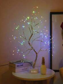 Lámpara De Noche Árbol Bonsái De 108 Luz Led Con Botón Táctil Decoración Interior y Mesa - Multicolor - Ver 9