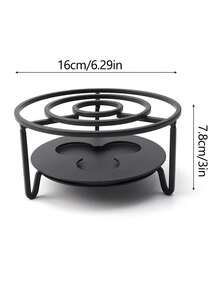 1pc Iron Teapot Warmer Stand, Tea Heating Base For Outdoor Portable Tea Light Holder - Black - View 11
