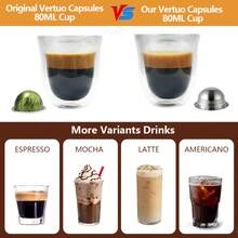 1pc Reusable Stainless Steel Vertuo Coffee Capsule With Lid & Tool, Compatible With Vertuo Next/Pop/Plus Coffee Machines, Capacity 80/150/230ml - Silver - View 5